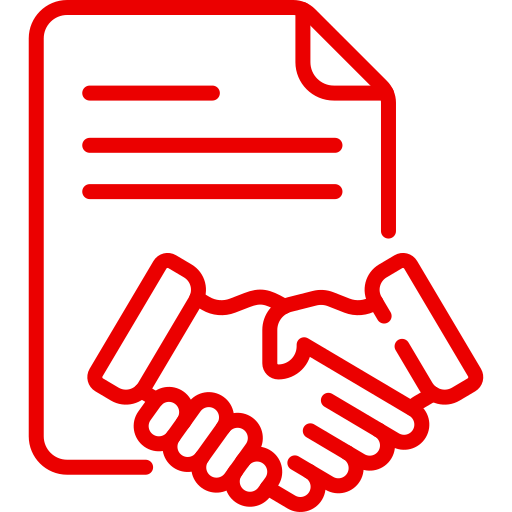 Icon of a contract and a handshake